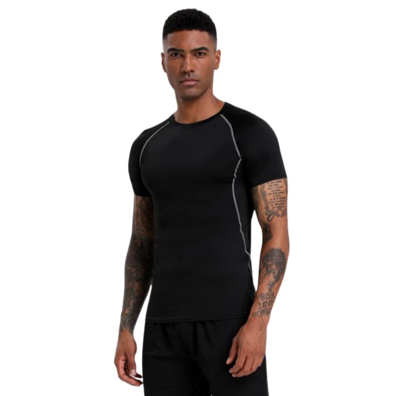 Compression Contrast Binding T-Shirt